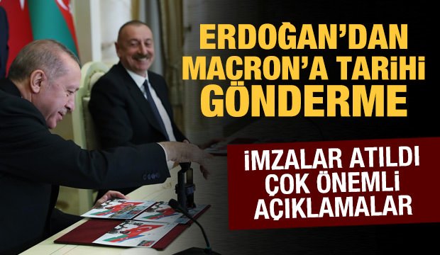 Son dakika haberi! Aliyev ile Erdoğan’dan ortak açıklama: Macron’a tarihi gönderme!